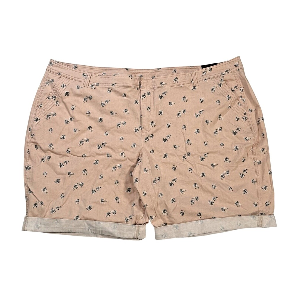 Lane Bryant Pink Floral‎ Bermuda Shorts Cuffed Stretch Cotton Size 28